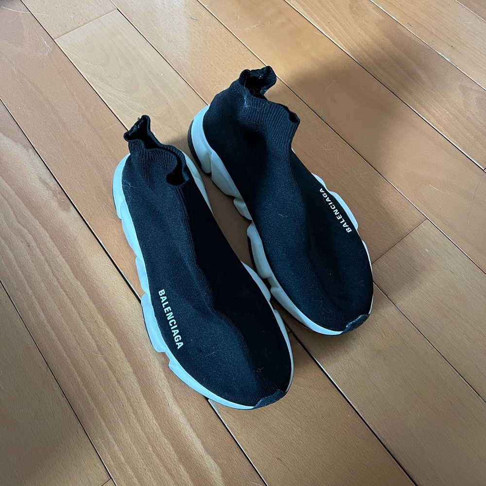 Balenciaga Speed Knit Sneakers in Black/White
